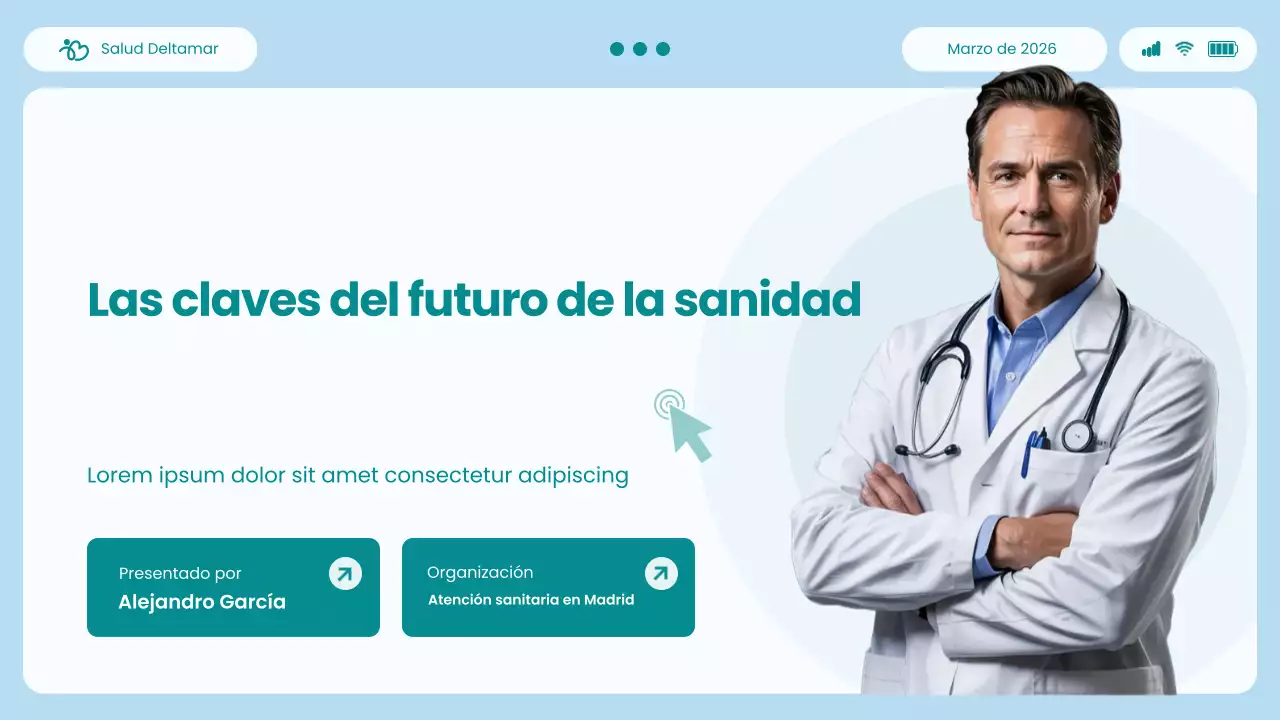 Presentación del informe sobre perspectivas de atención médica con interfaz de usuario y experiencia de usuario modernas de Blue and Green