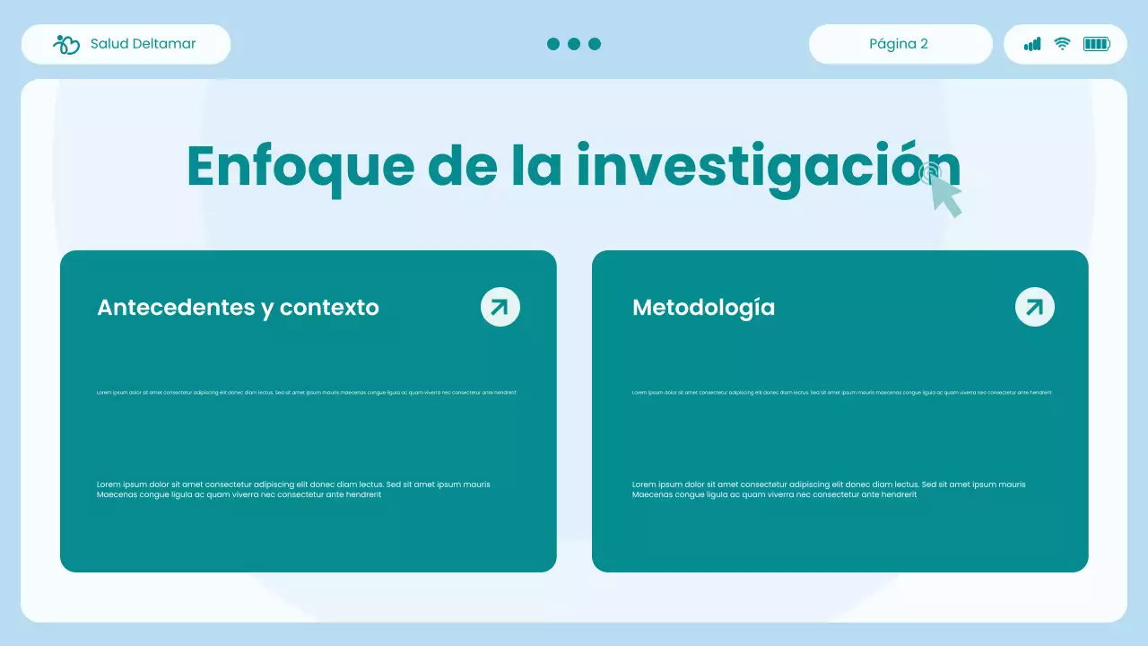 Presentación del informe sobre perspectivas de atención médica con interfaz de usuario y experiencia de usuario modernas de Blue and Green