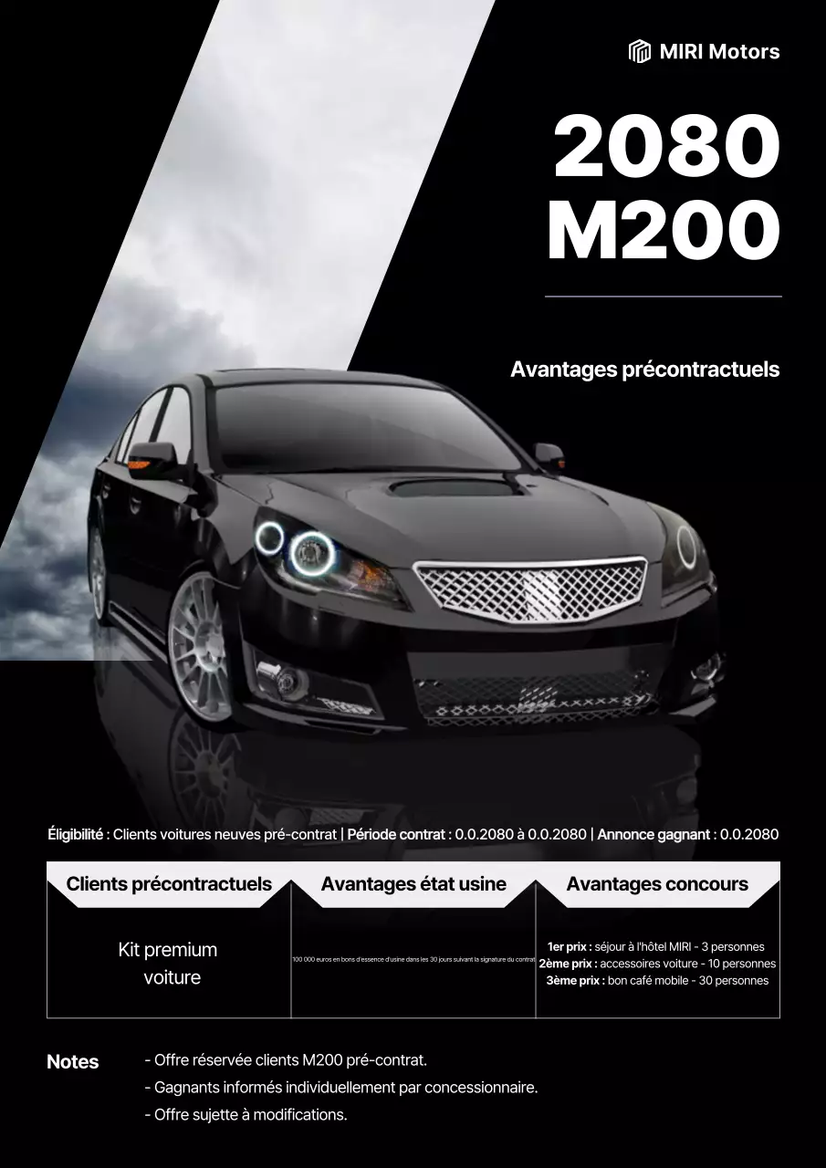 Promotion de voitures de luxe noires