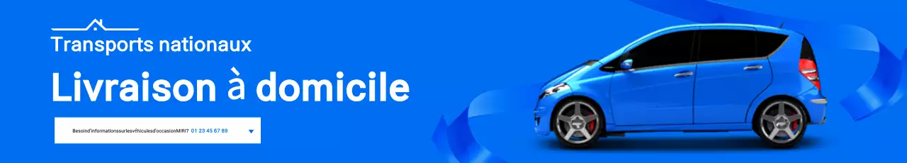 Publicité pour le service de voitures modernes bleues