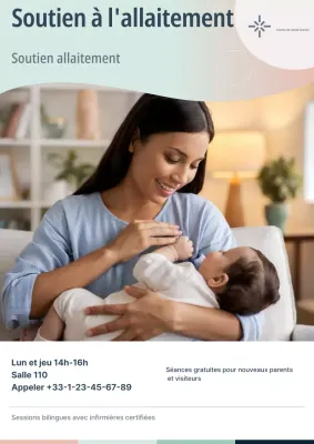 Annonce d'allaitement maternel moderne beige Hôpital médical