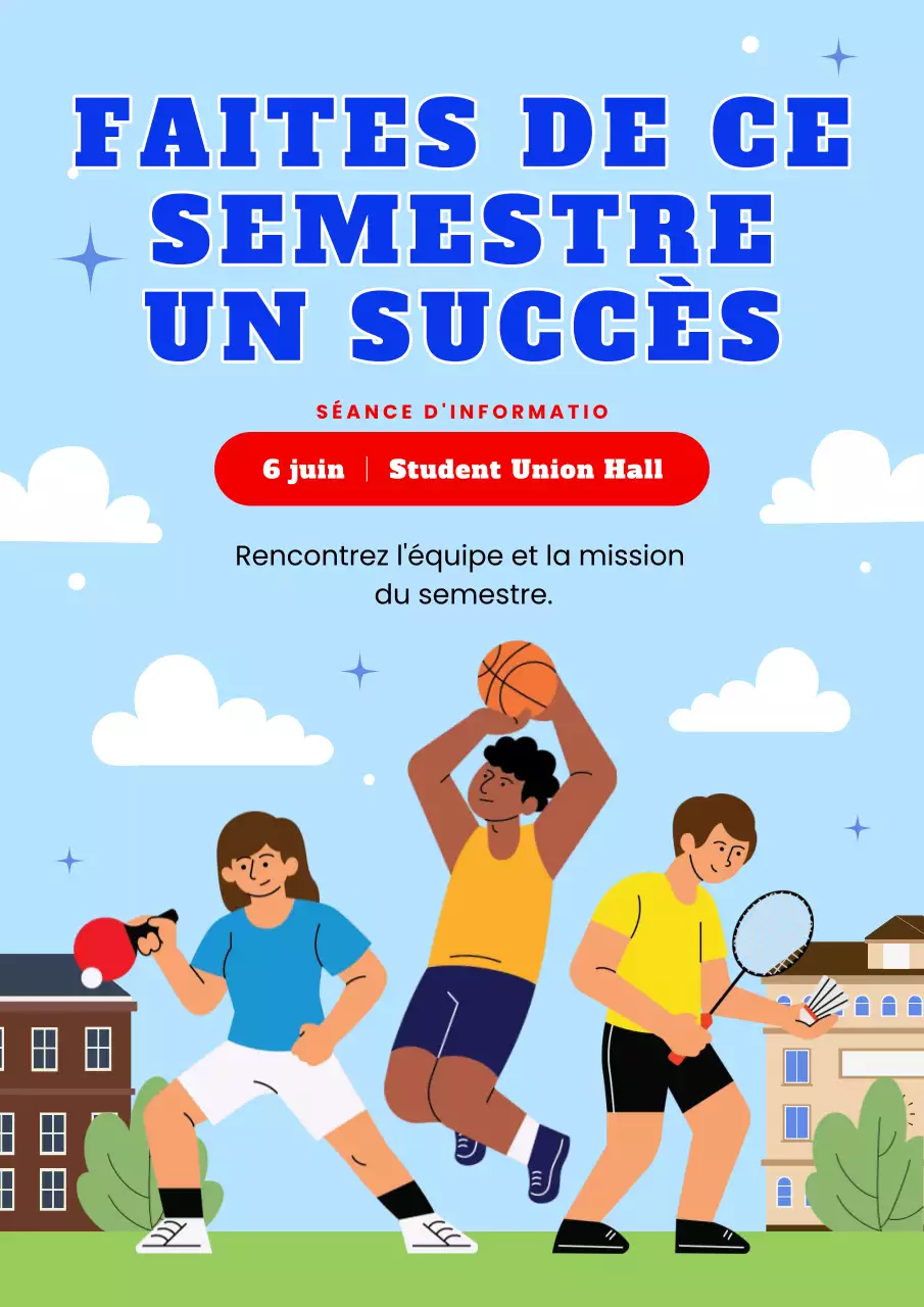 Affiche de recrutement du club universitaire