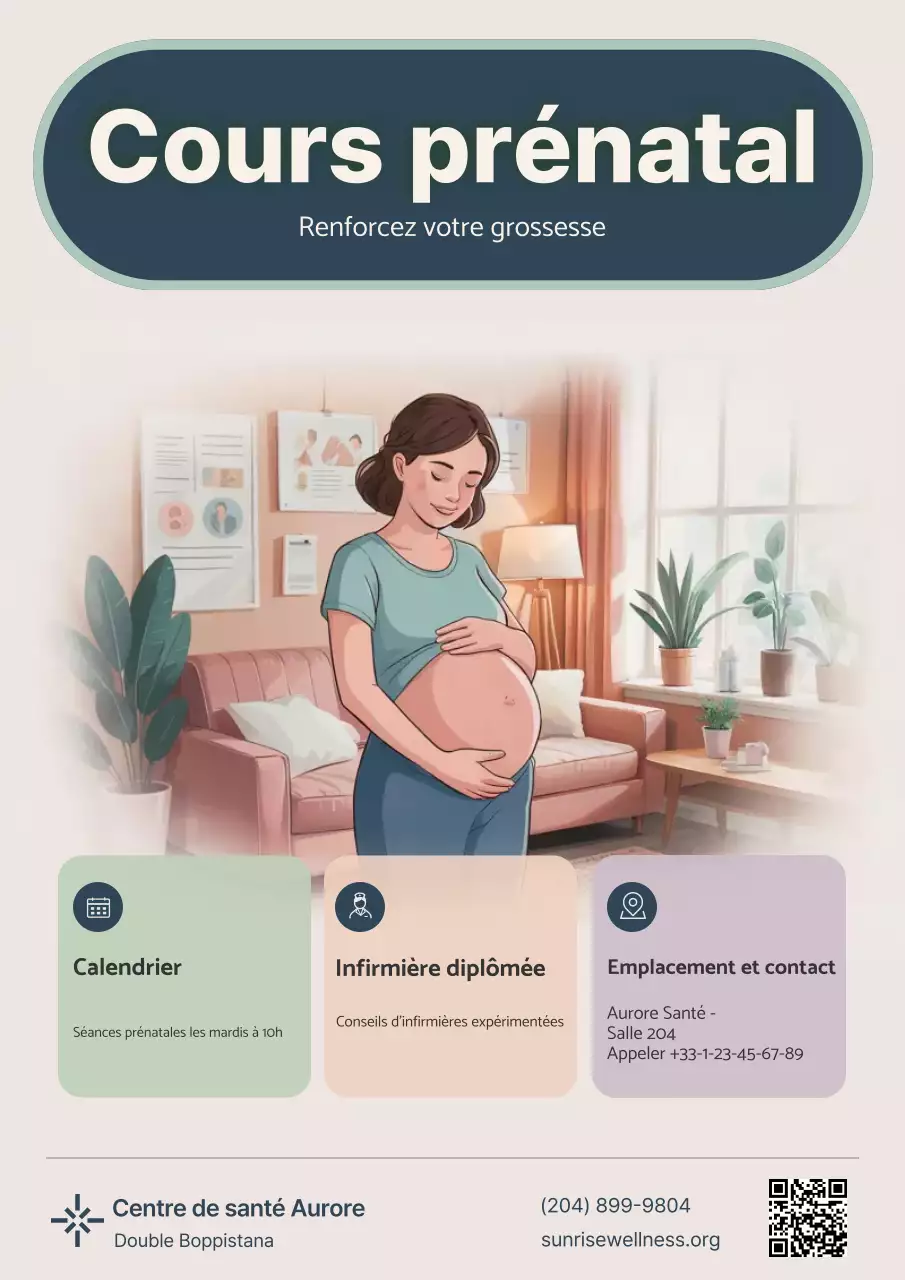 Invitation prénatale moderne beige pour hôpital médical