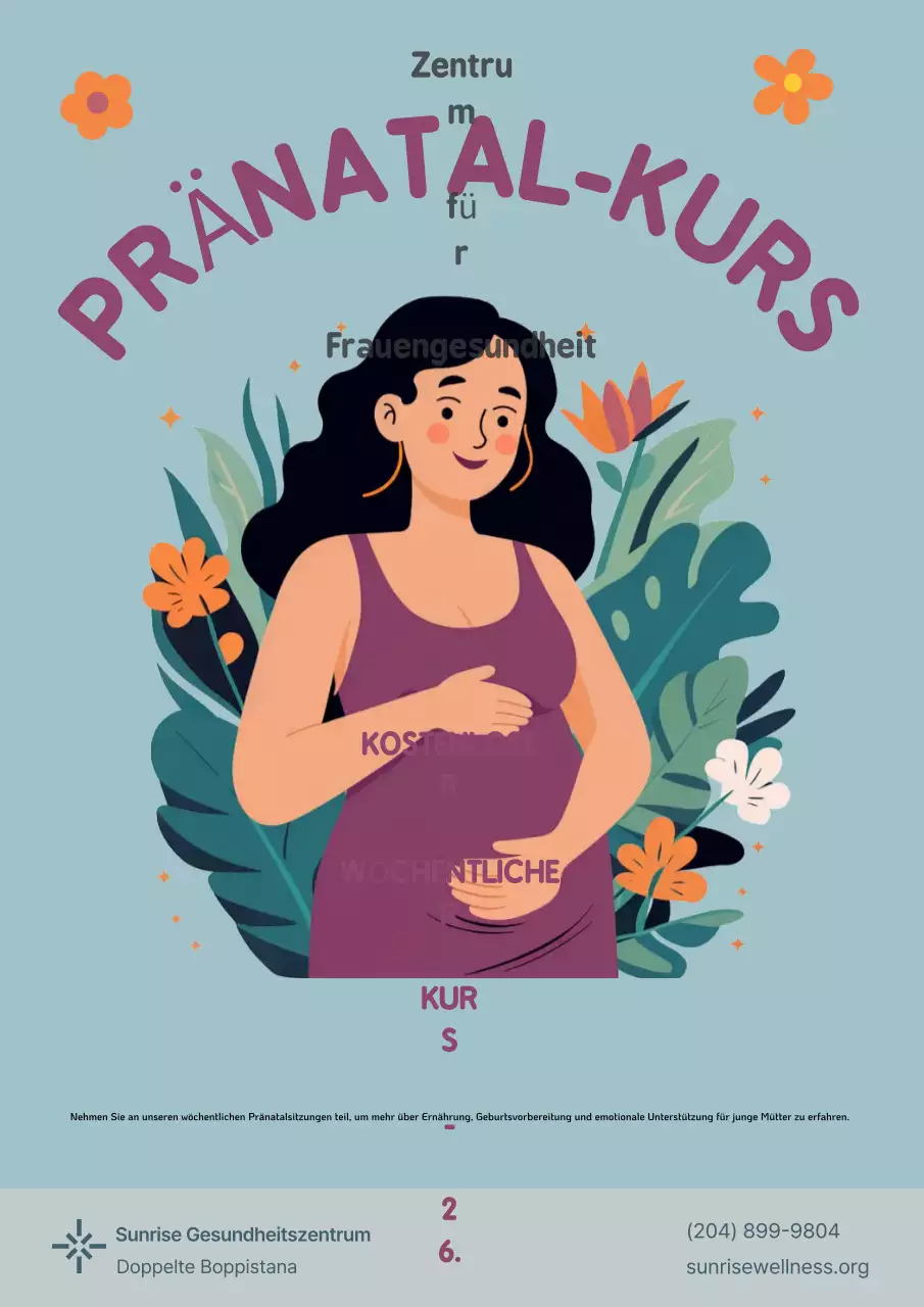 Lila Floral Prenatal Class Einladung Krankenhaus Medical