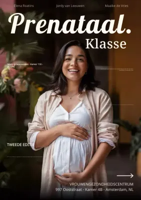 Beige Moderne Prenatale Klas Aankondiging Medisch Ziekenhuis