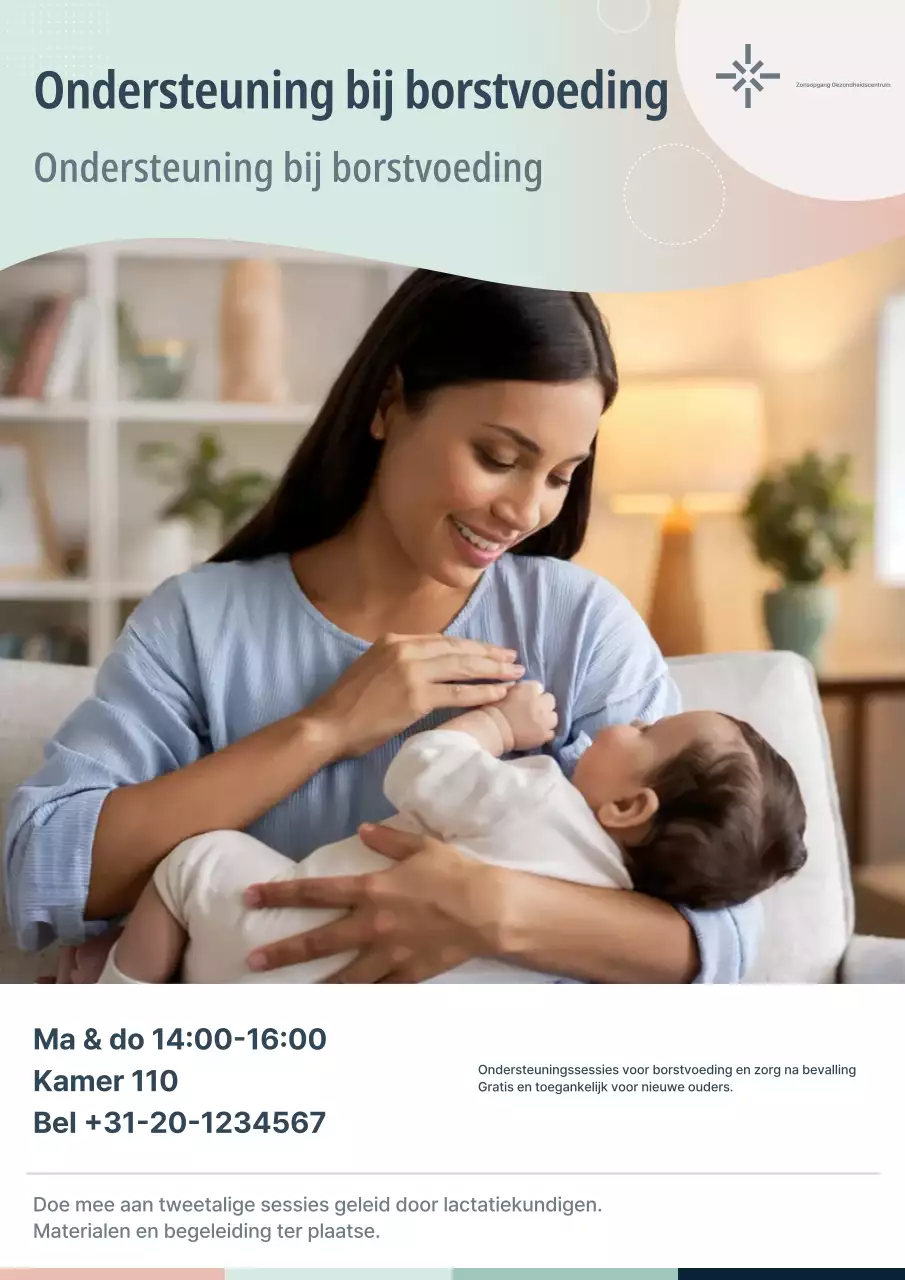 Beige moderne aankondiging van borstvoeding in het ziekenhuis