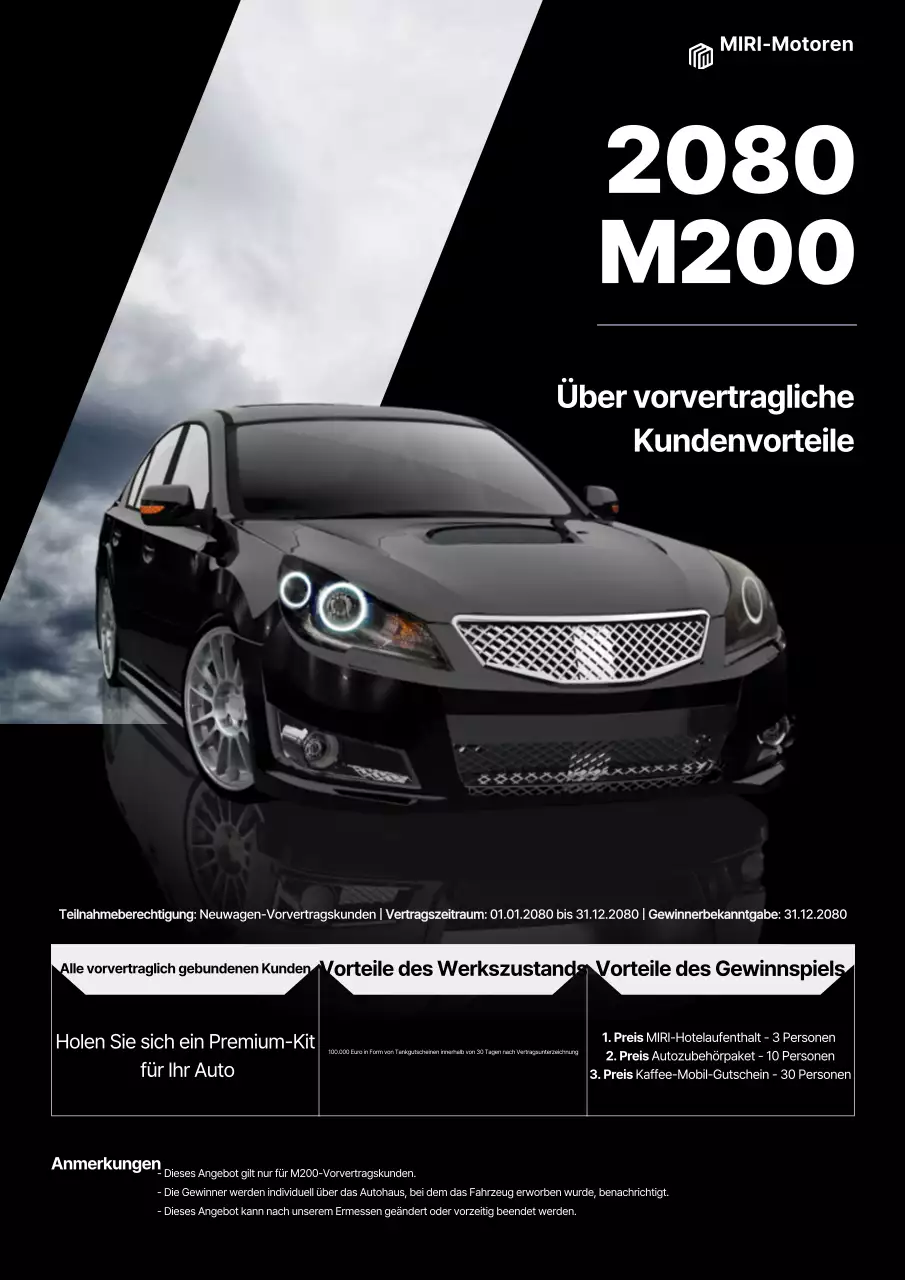 Schwarzes Luxusauto-Angebot