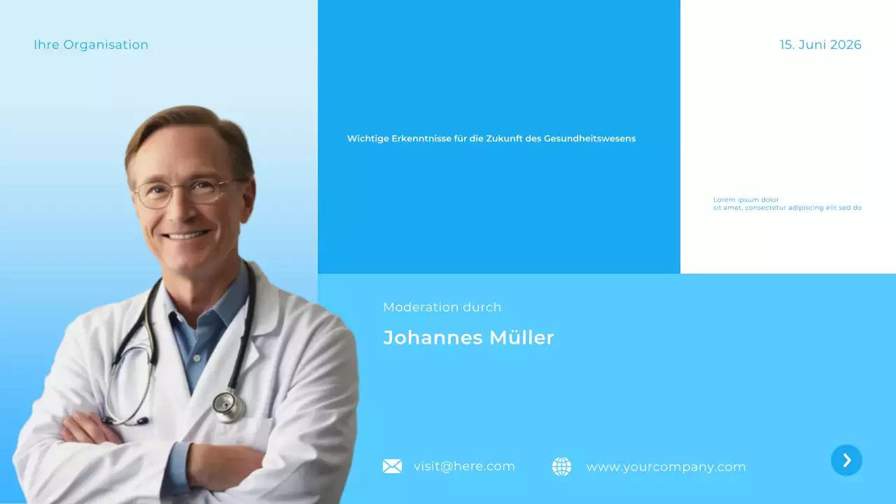 Blaue moderne Gesundheitspräsentation