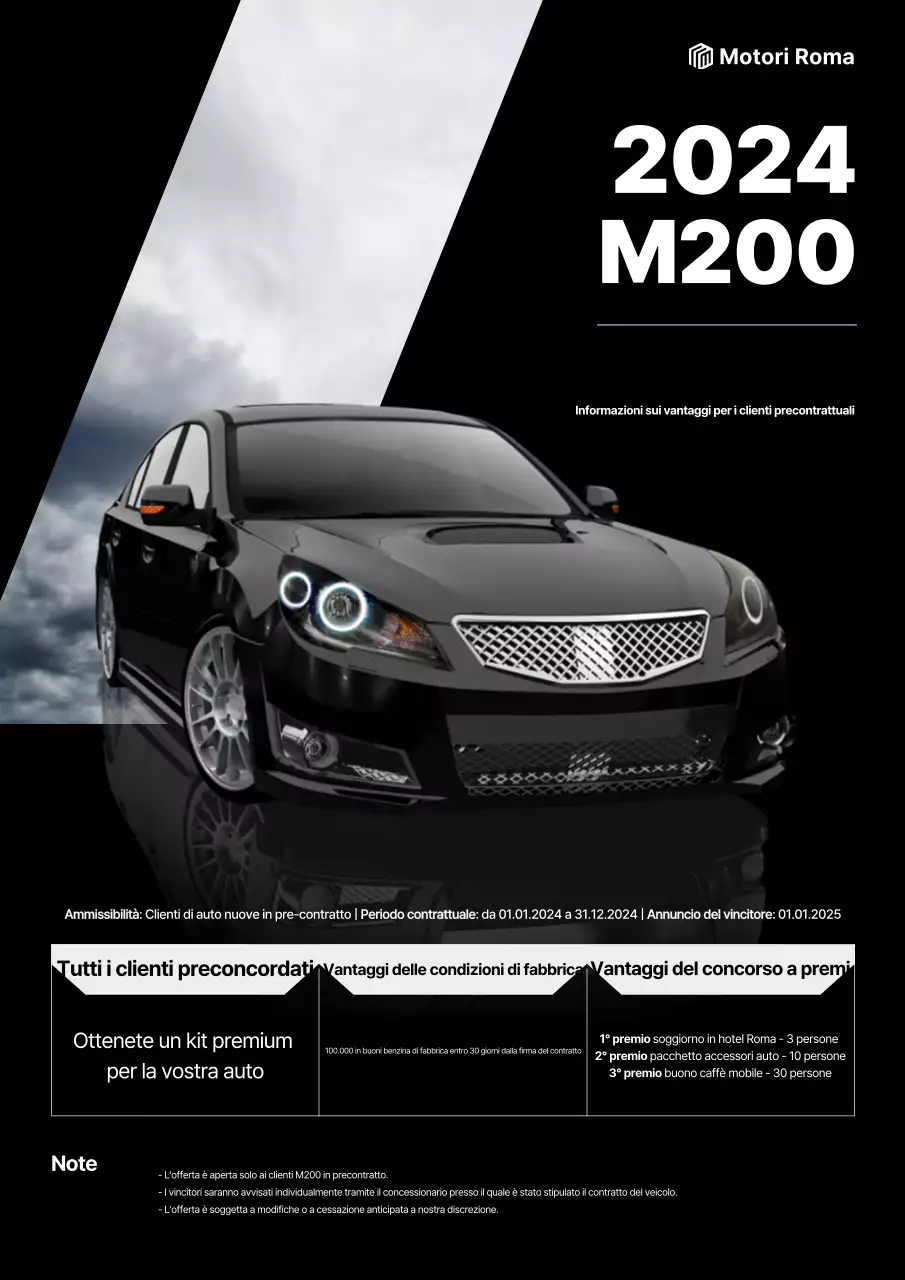 Promozione auto di lusso nera