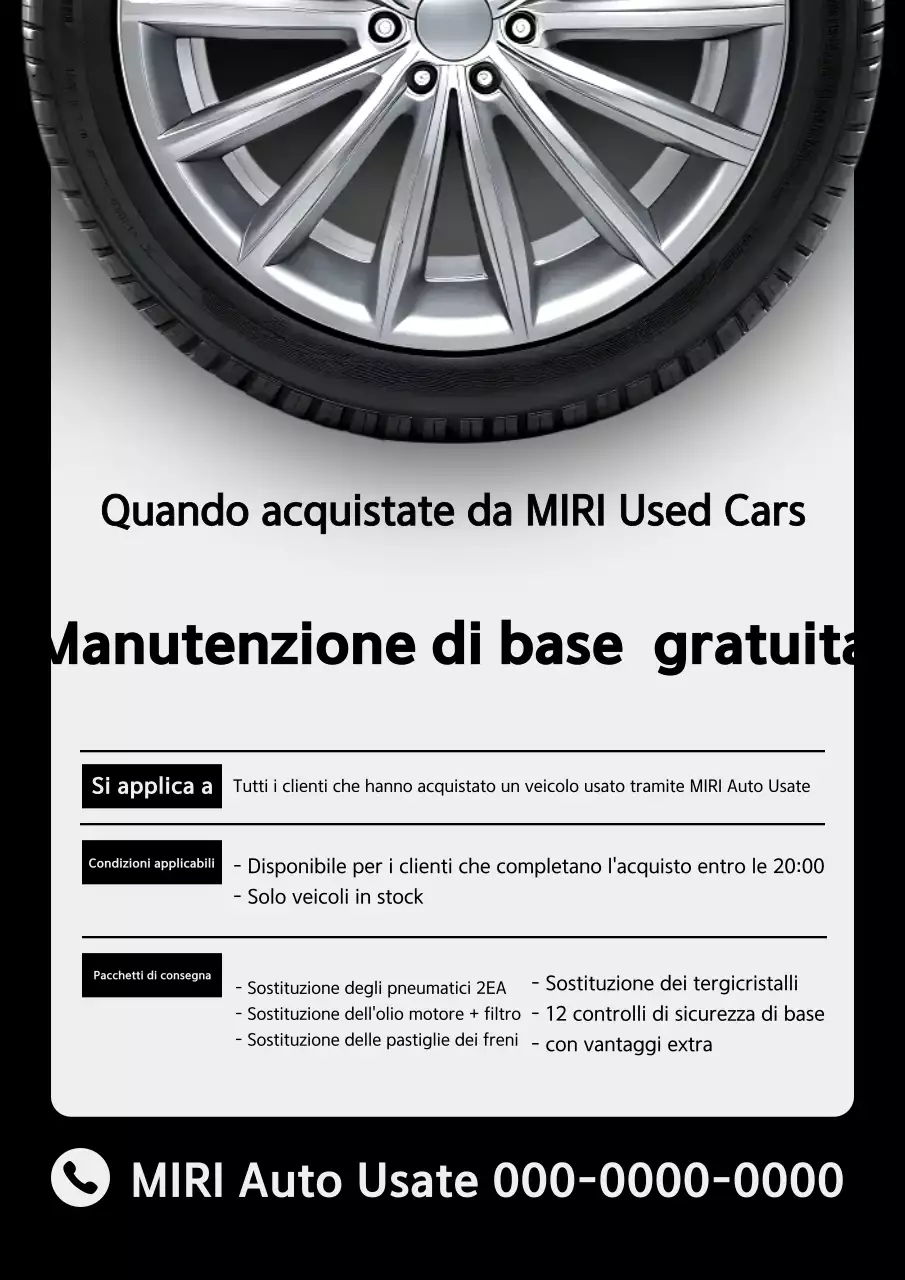 Promozione pubblicitaria di un'auto moderna nera