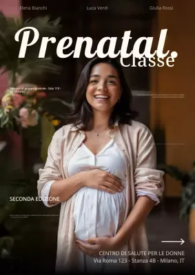 Annuncio del corso prenatale moderno beige dell'ospedale medico