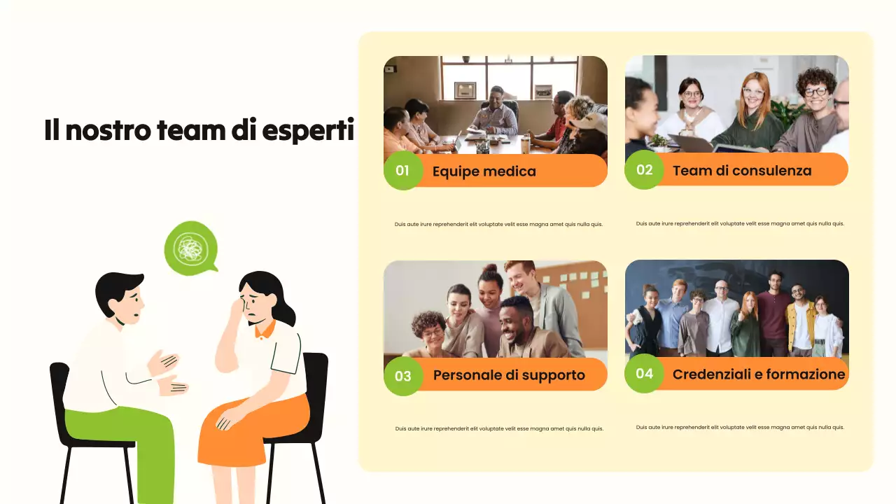 Presentazione illustrativa sull'abuso di sostanze in grassetto verde e arancione