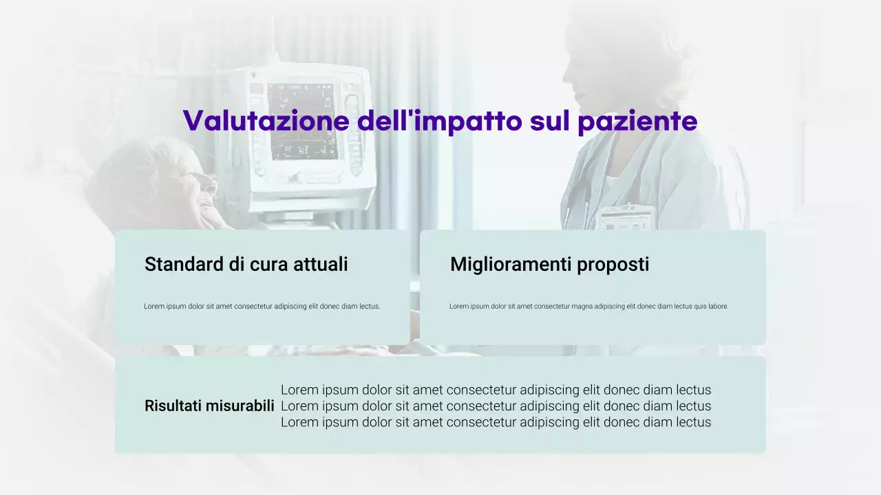 presentazione moderna dell'assistenza sanitaria alla menta