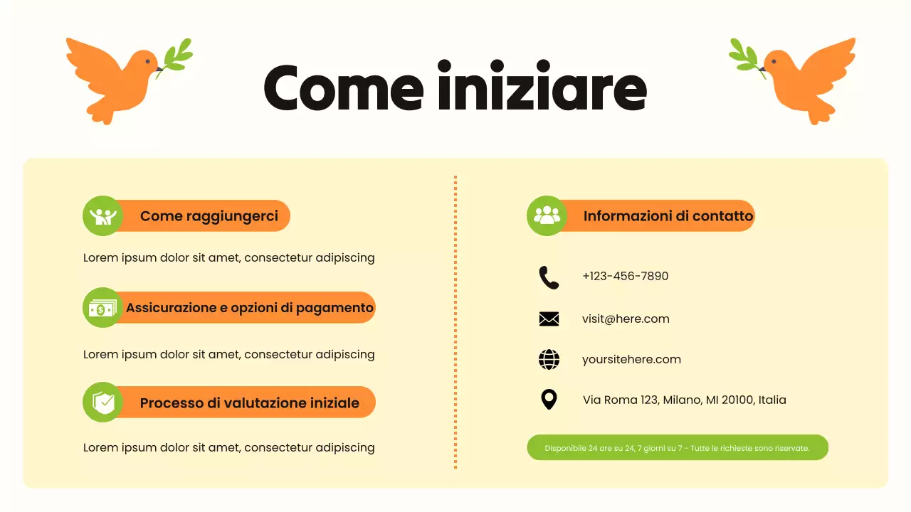 Presentazione illustrativa sull'abuso di sostanze in grassetto verde e arancione