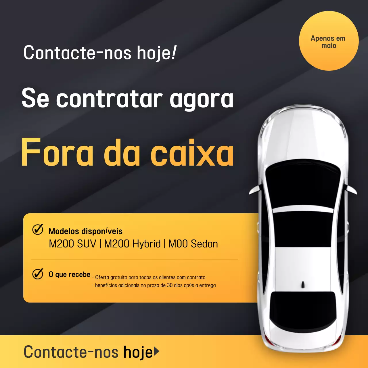 Promoção de carro moderno preto