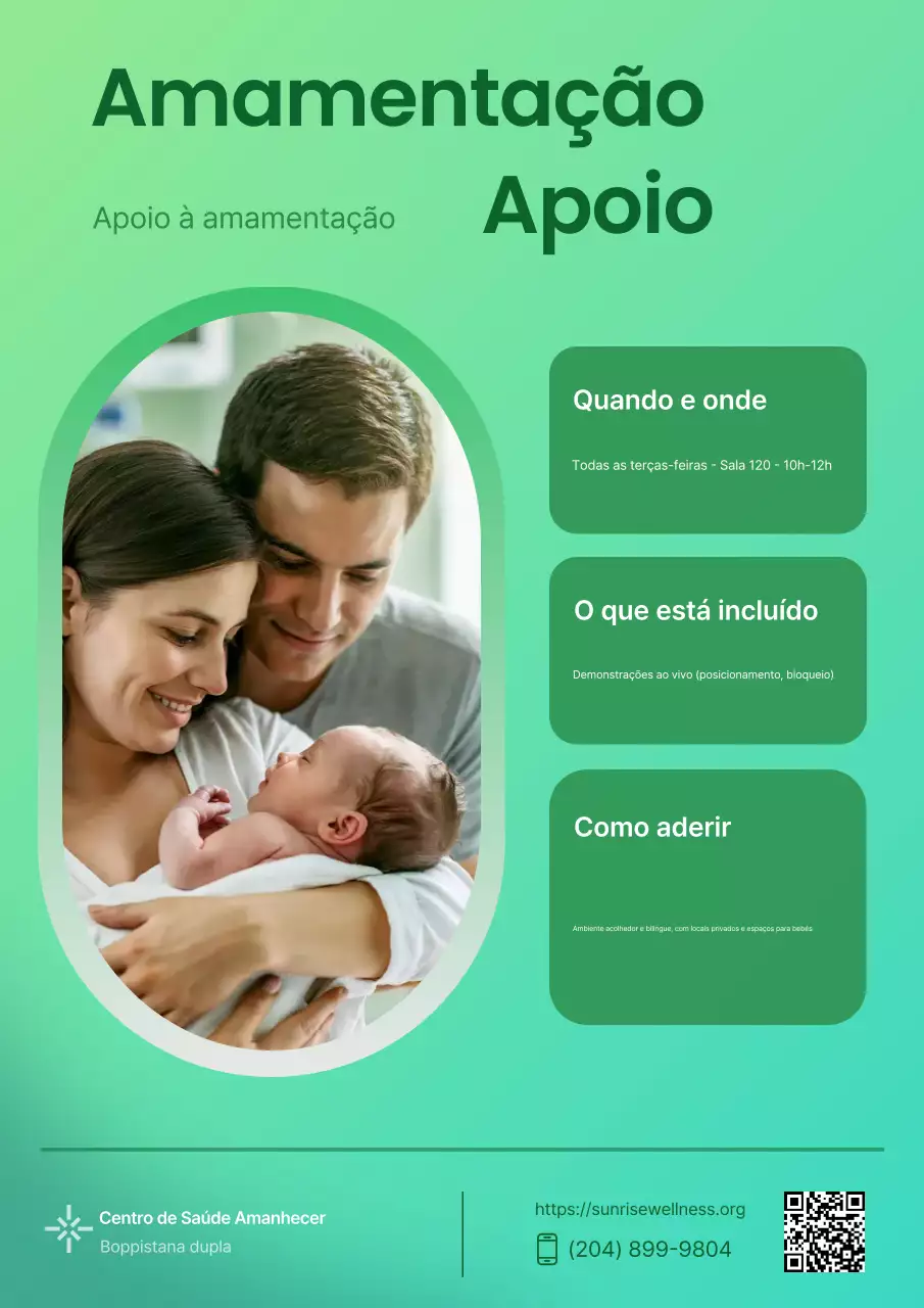 Convite para Amamentação Moderna Mint Hospital Médico