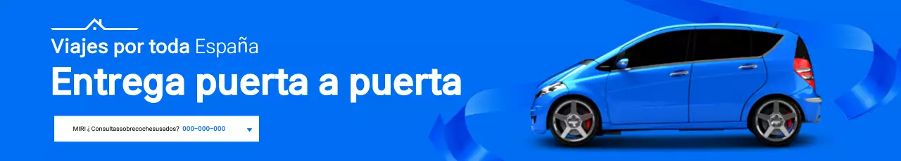 Anuncio de servicio de coches modernos azules