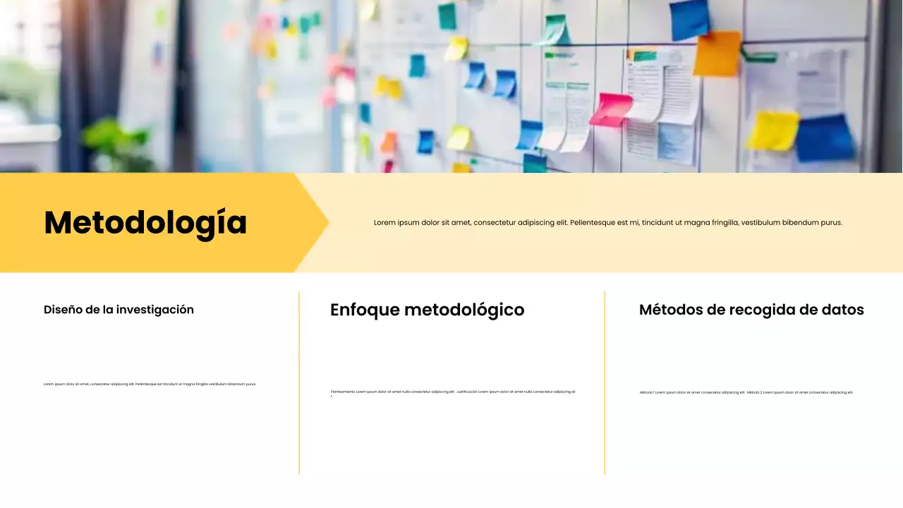 Presentación de propuesta de investigación moderna amarilla