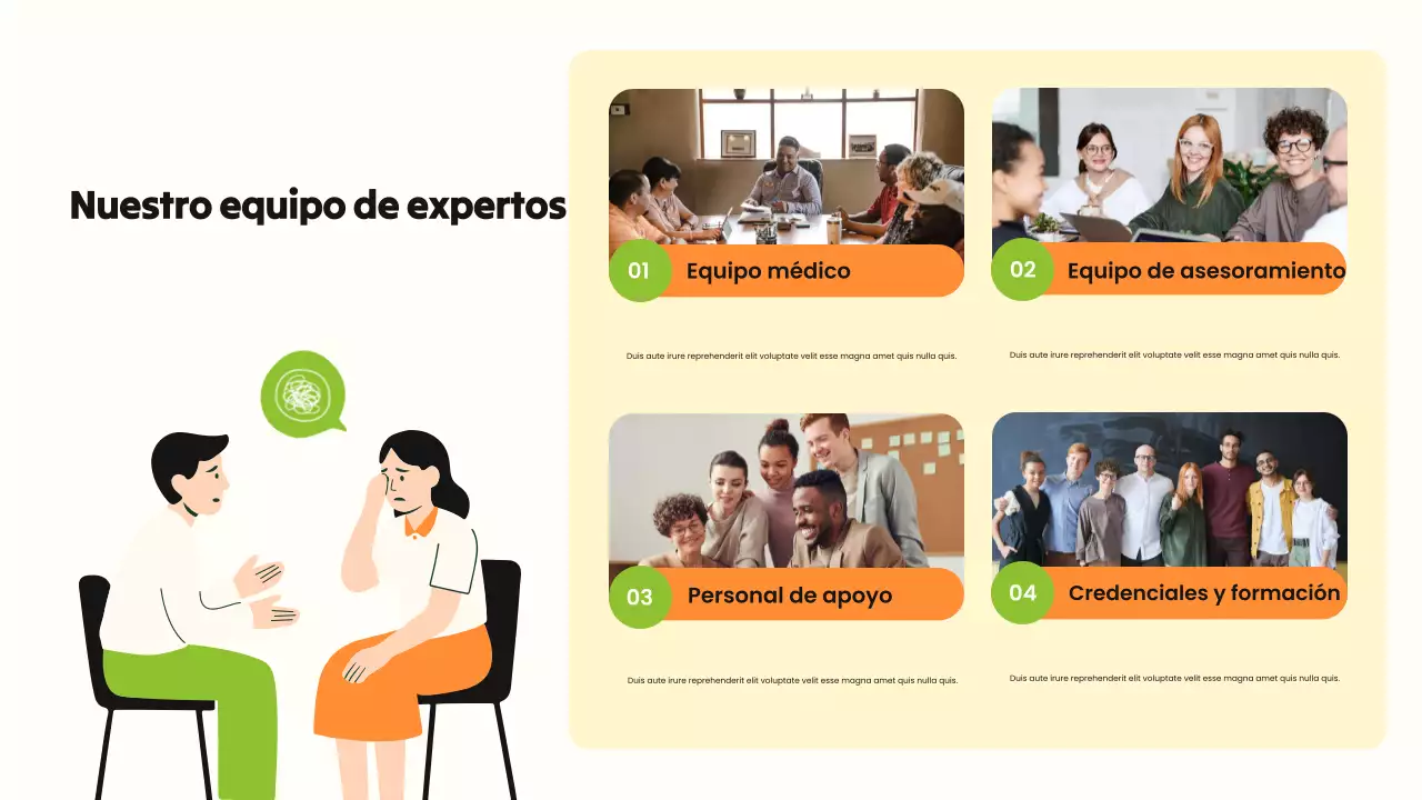 Presentación ilustrativa sobre el abuso de sustancias en tonos verdes y naranjas