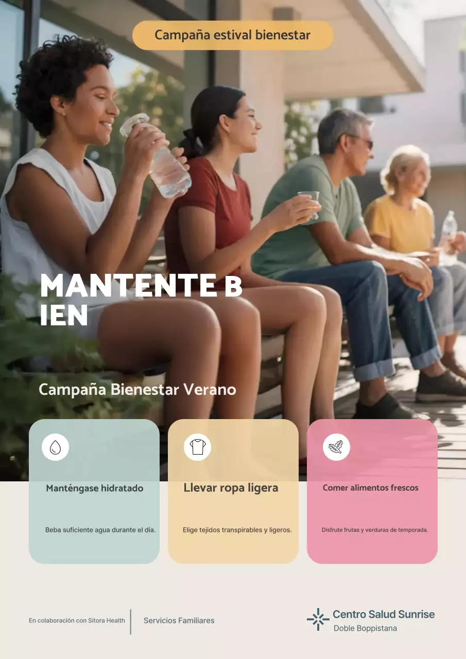 Anuncio de bienestar moderno beige del hospital médico