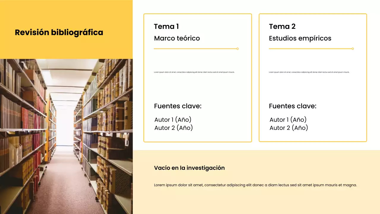 Presentación de propuesta de investigación moderna amarilla