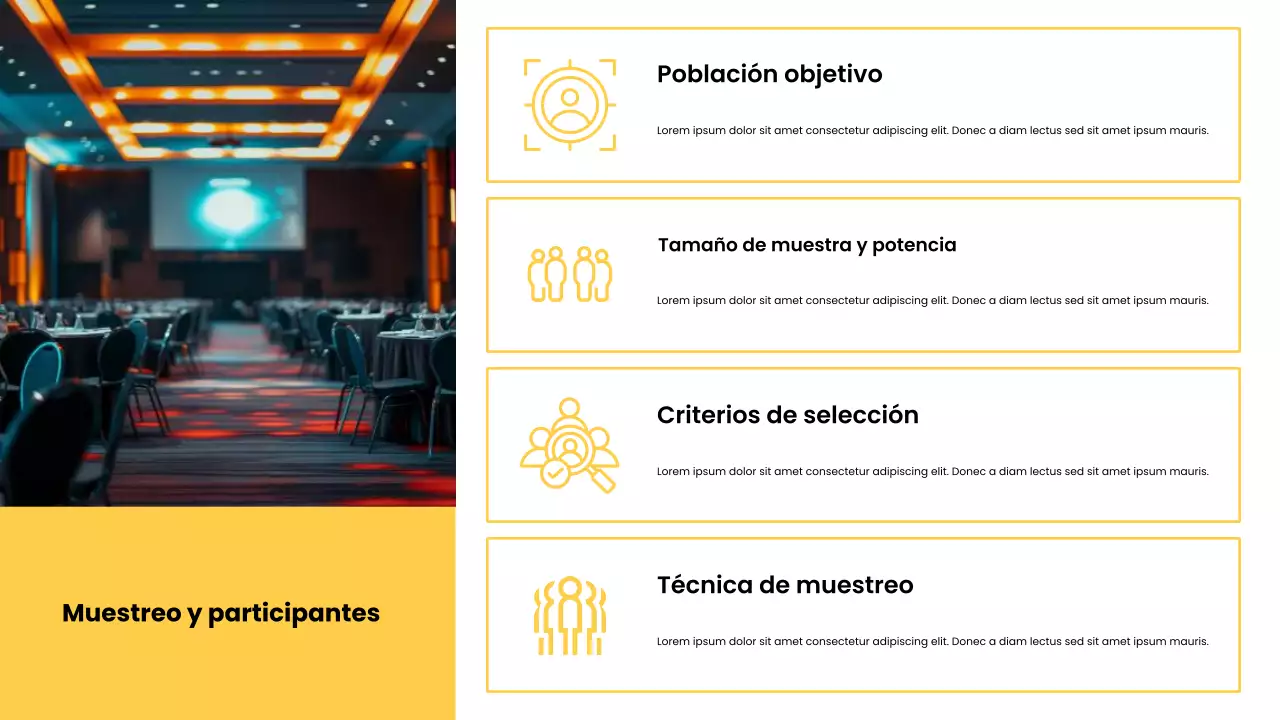 Presentación de propuesta de investigación moderna amarilla