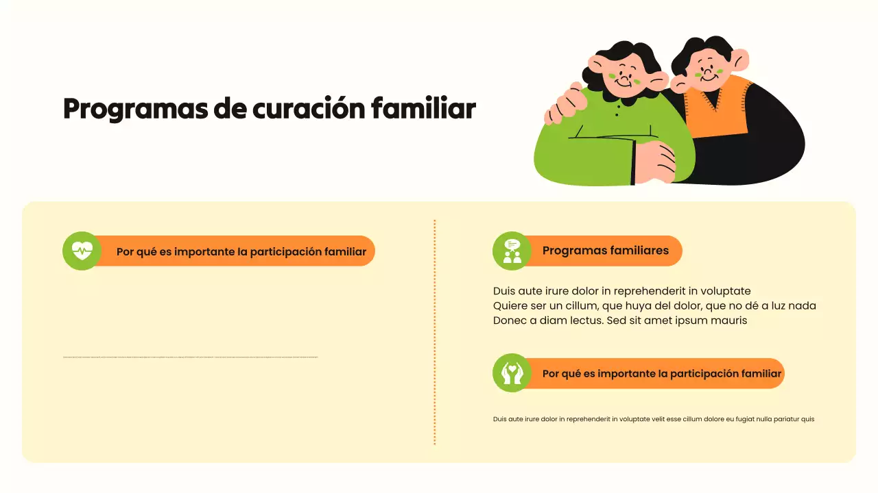 Presentación ilustrativa sobre el abuso de sustancias en tonos verdes y naranjas