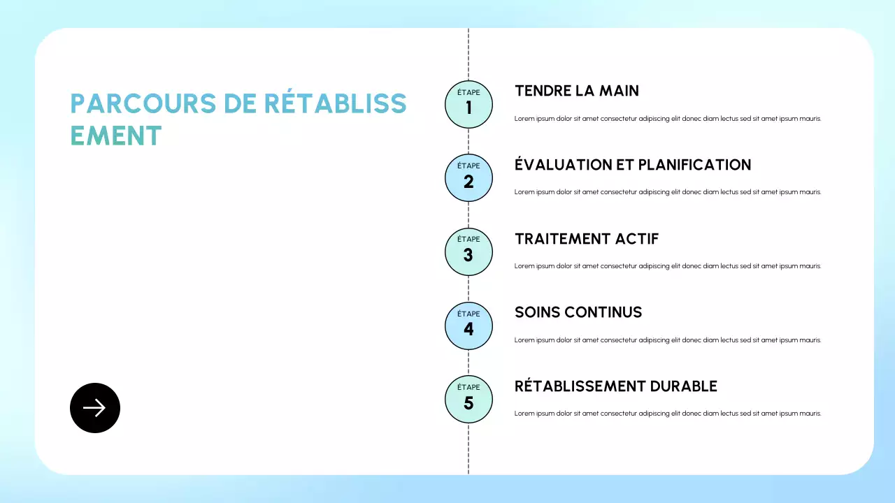 présentation de récupération minimale bleue