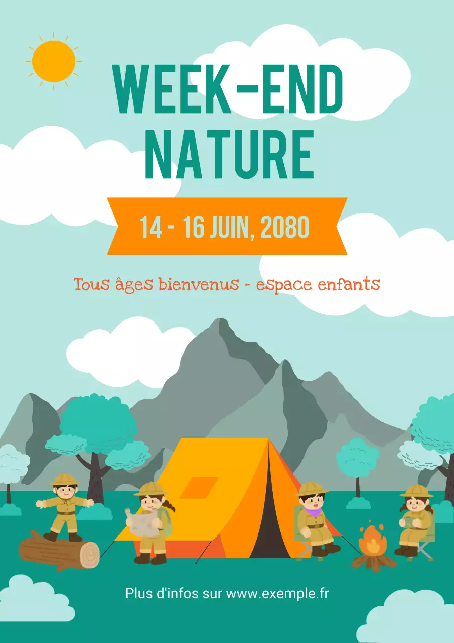 Affiche d'invitation au festival de camping