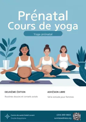 Hôpital médical de promotion du yoga prénatal moderne bleu