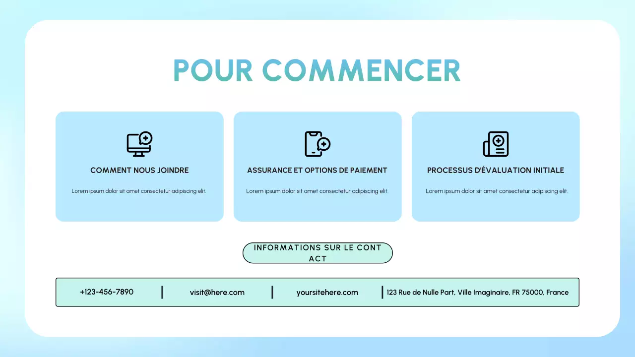 présentation de récupération minimale bleue