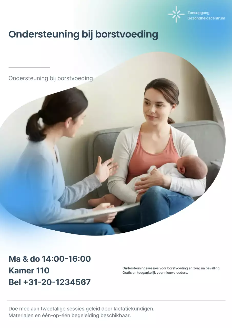 Blue Modern Health Borstvoeding Ziekenhuis Medisch