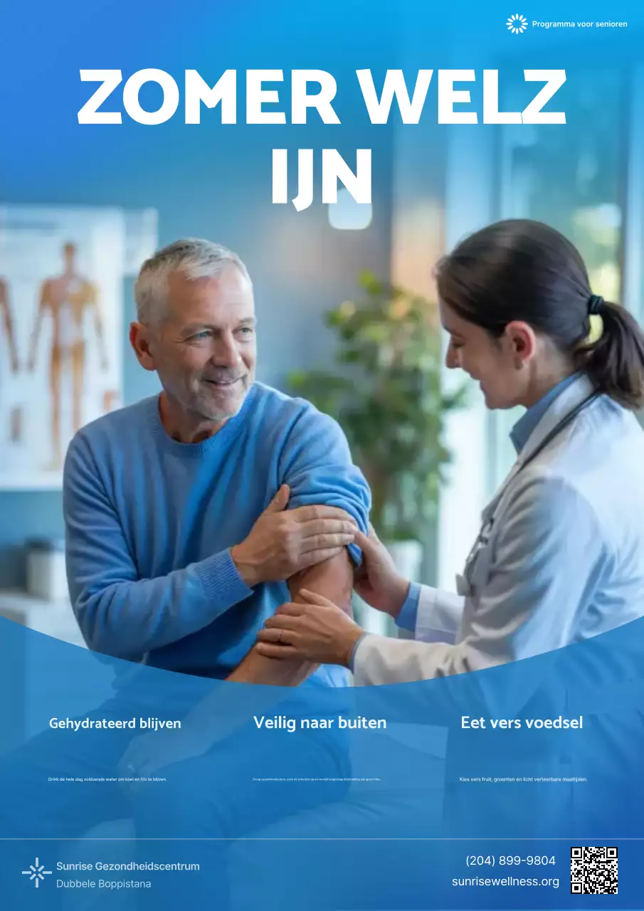 Blauwe Moderne Wellness Promotie Zomer Senior Ziekenhuis Medisch