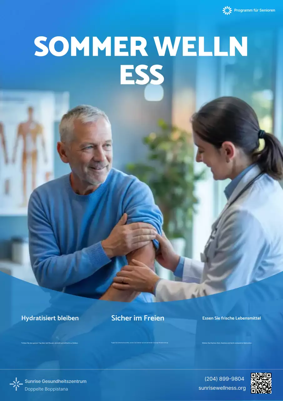 Blaue moderne Wellness-Promotion Sommer Senior Hospital Medical