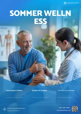 Blaue moderne Wellness-Promotion Sommer Senior Hospital Medical