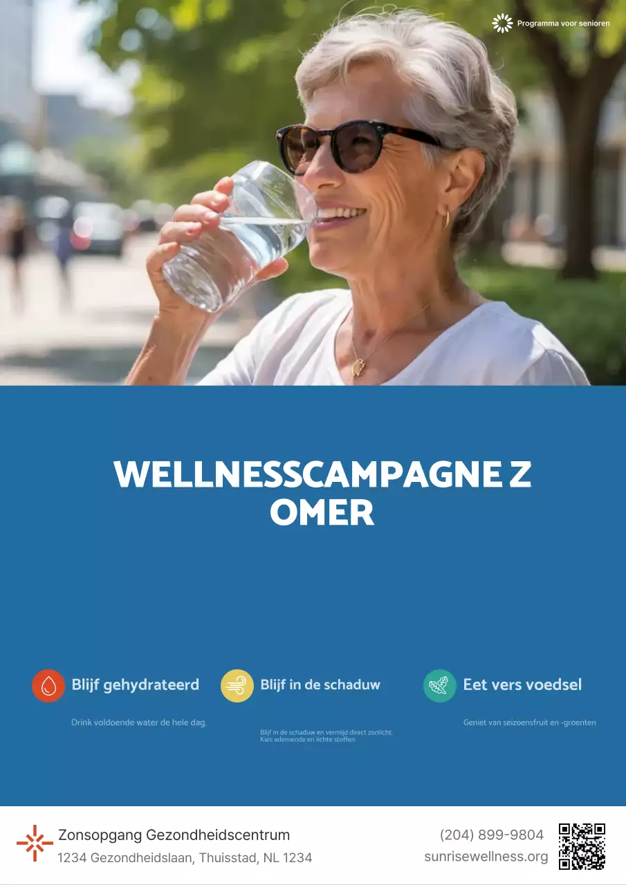 Blauwe Moderne Wellness Promotie Zomer Senior Ziekenhuis Medisch