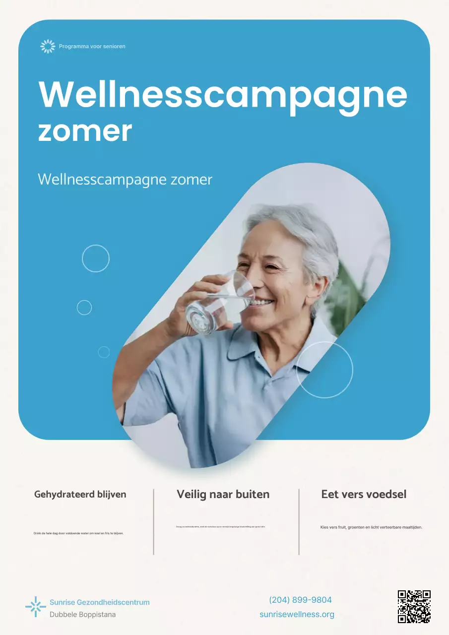 Blue Modern Wellness Aankondiging Zomer Senior Ziekenhuis Medisch