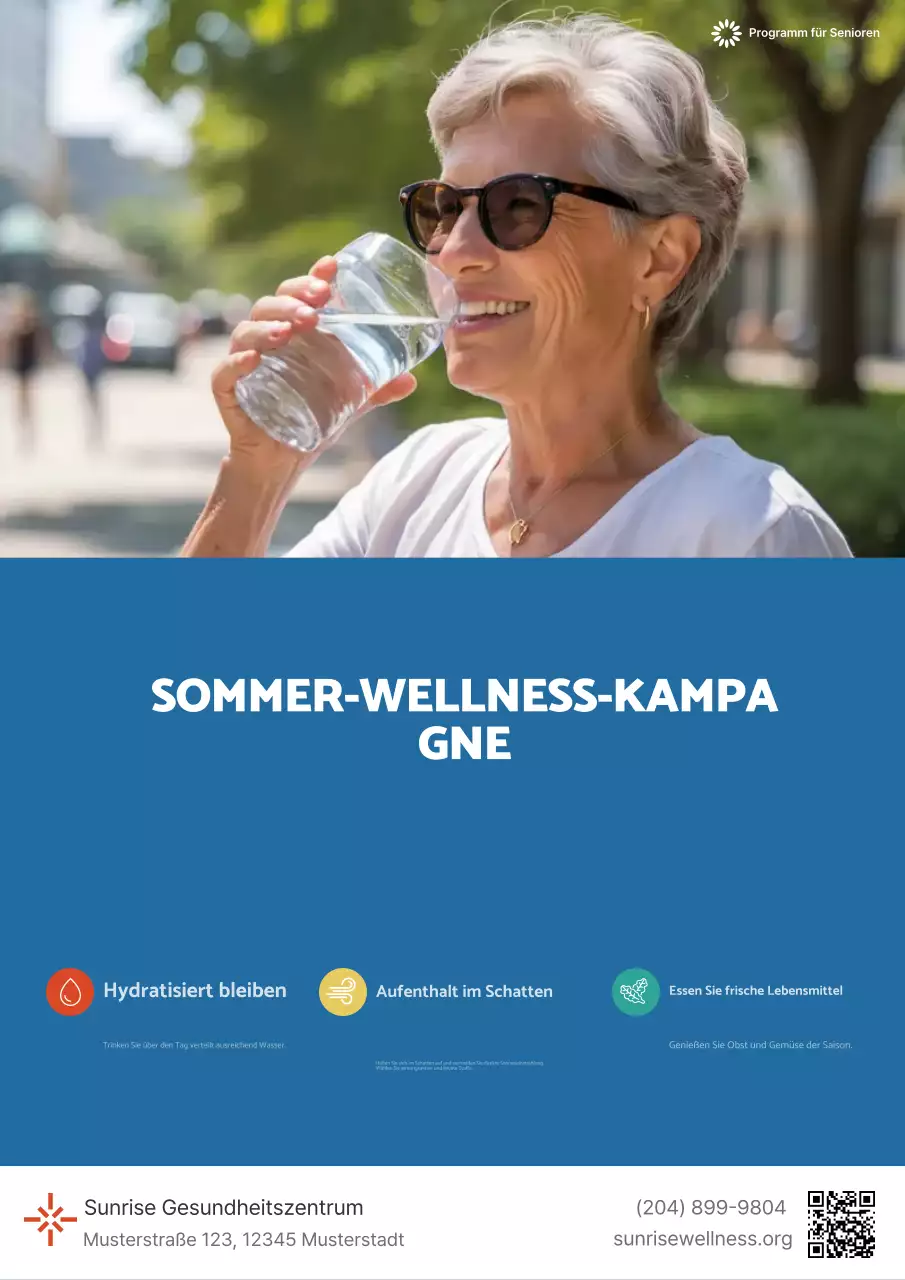 Blaue moderne Wellness-Promotion Sommer Senior Hospital Medical