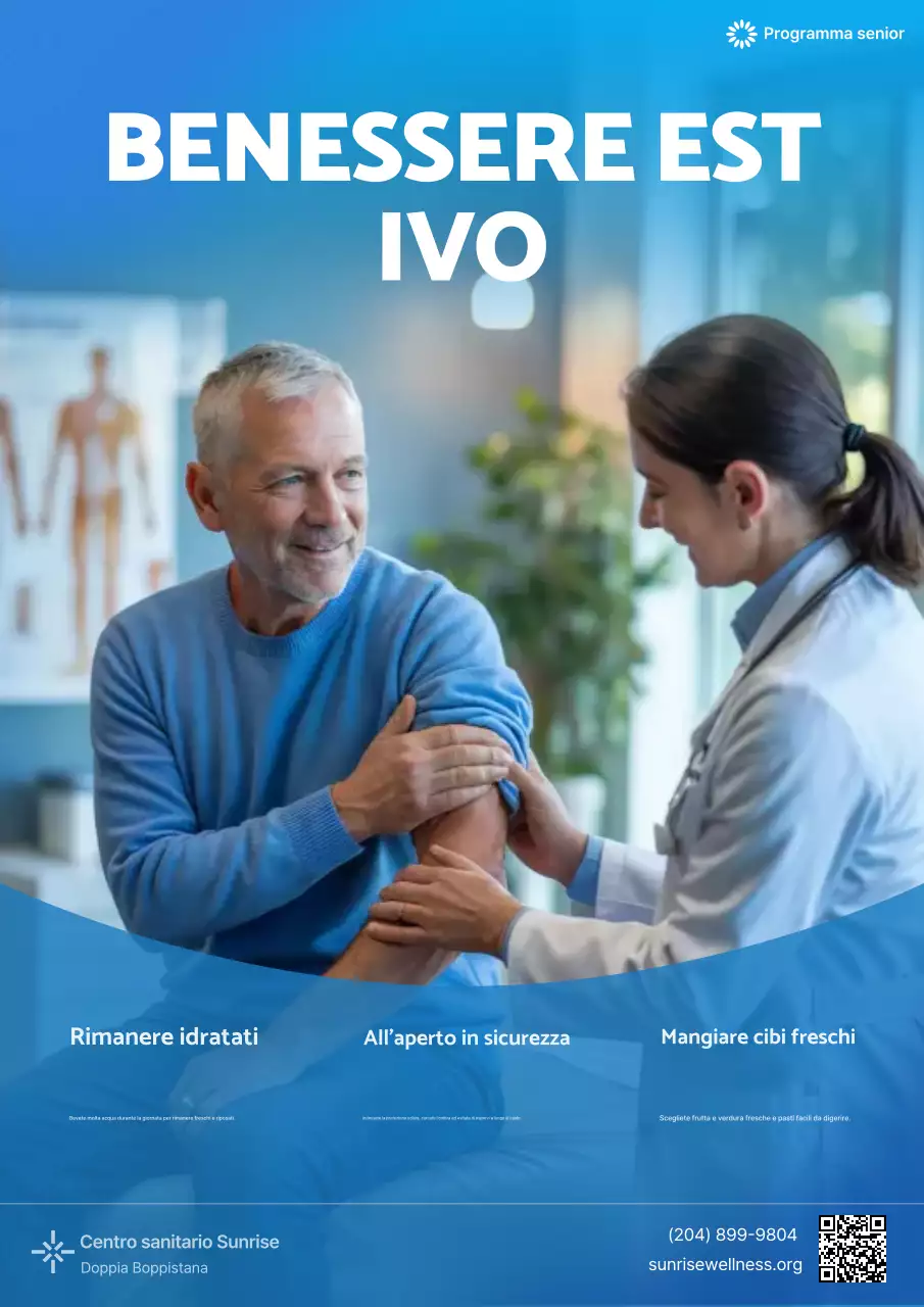 Promozione benessere moderno blu - Ospedale estivo per anziani