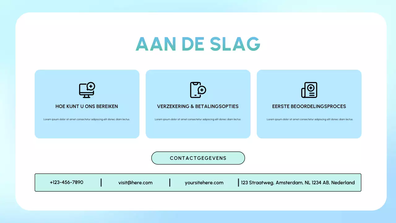 blauwe minimale herstelpresentatie