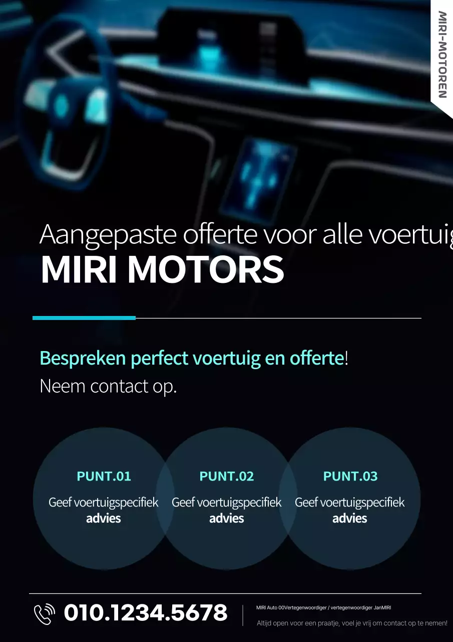 Zwarte moderne auto-advertentie