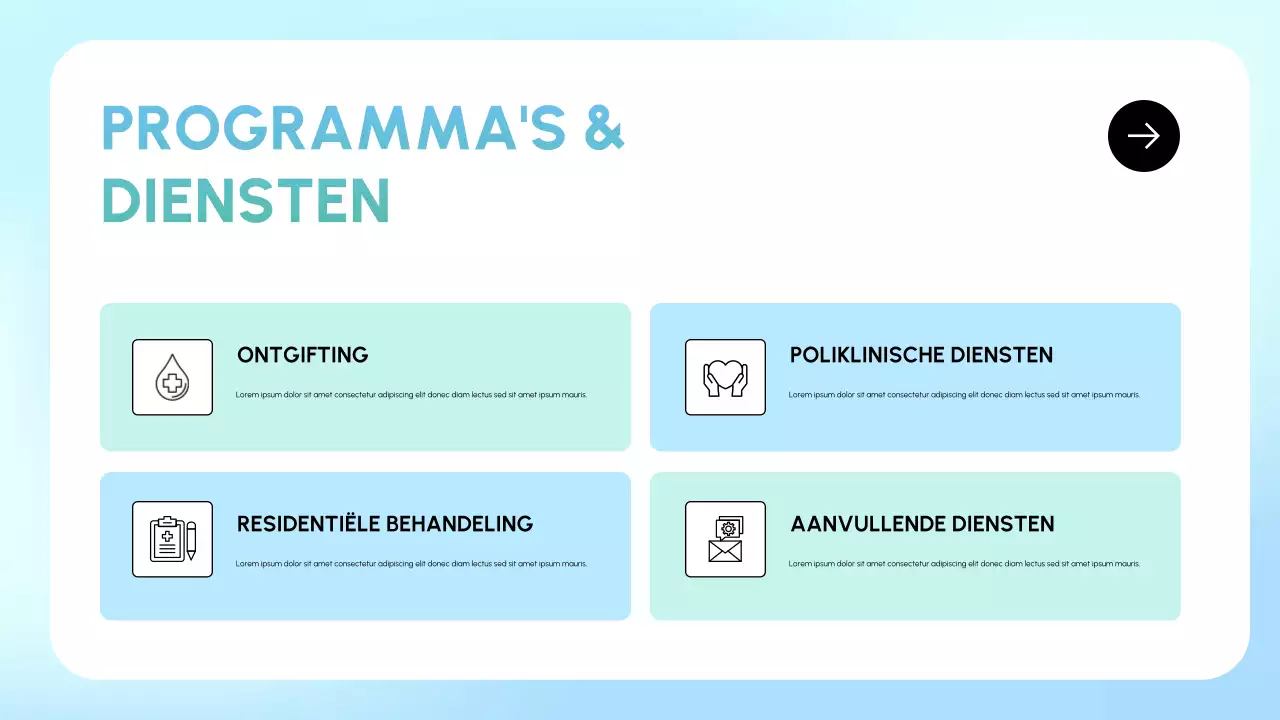 blauwe minimale herstelpresentatie