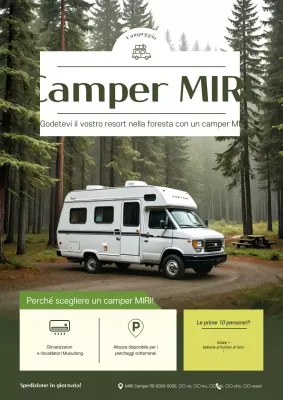 Pubblicità del camper semplice color cachi