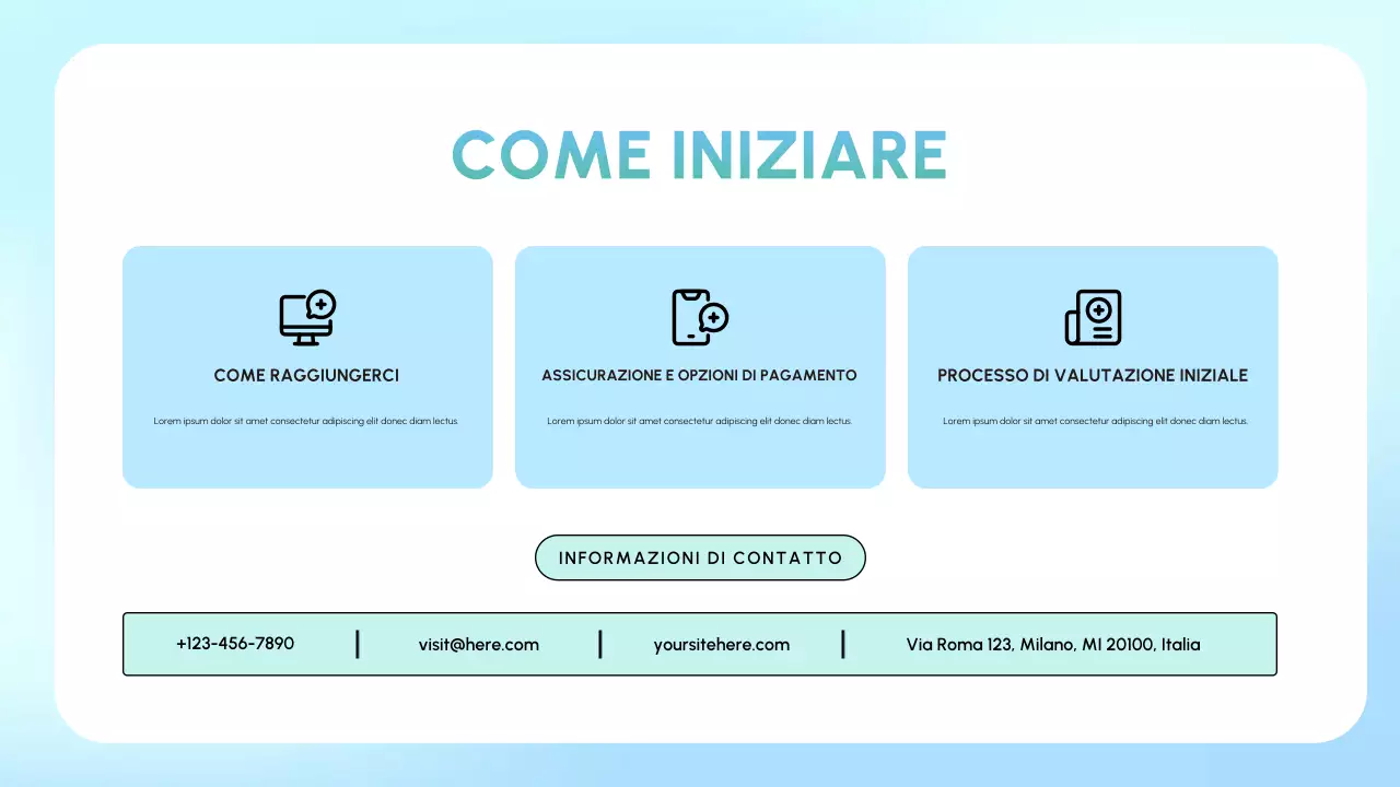 presentazione di recupero minimo blu