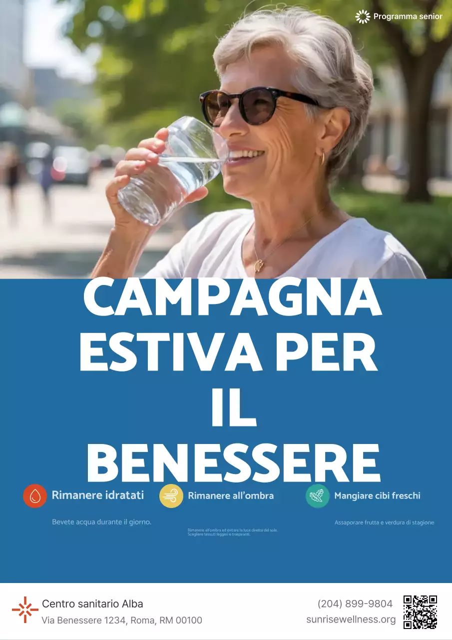 Promozione benessere moderno blu - Ospedale estivo per anziani