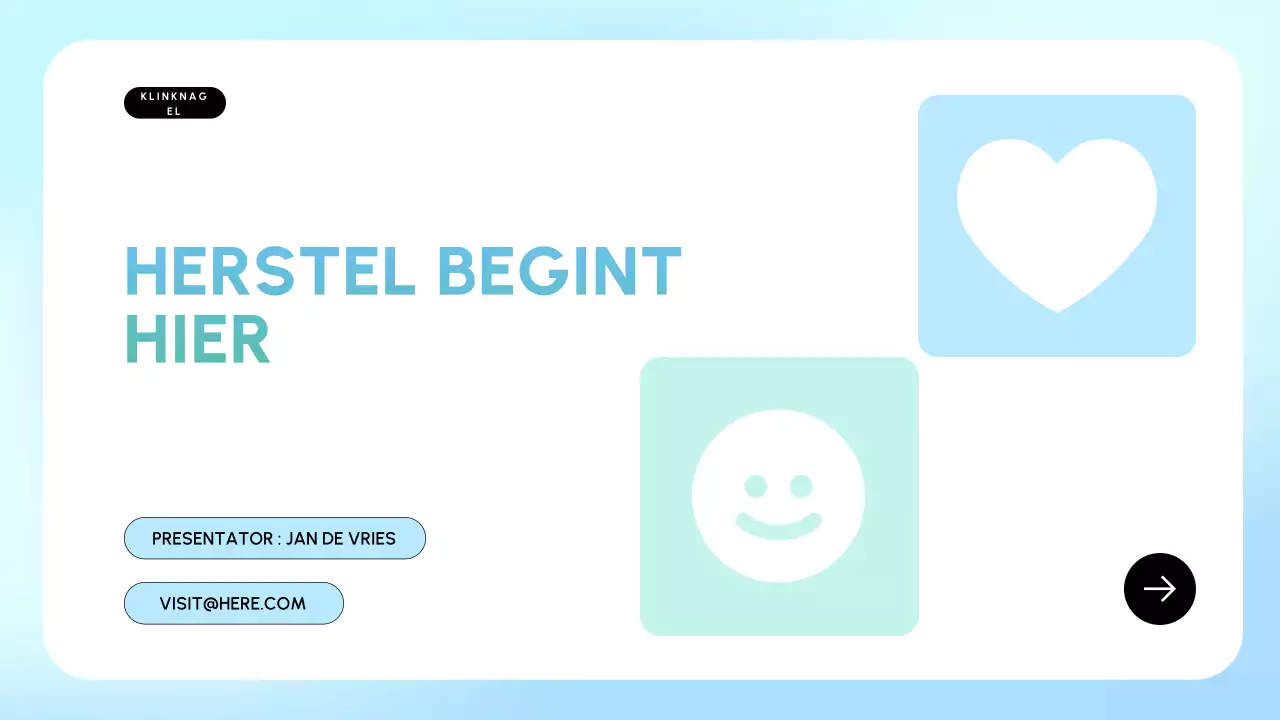 blauwe minimale herstelpresentatie