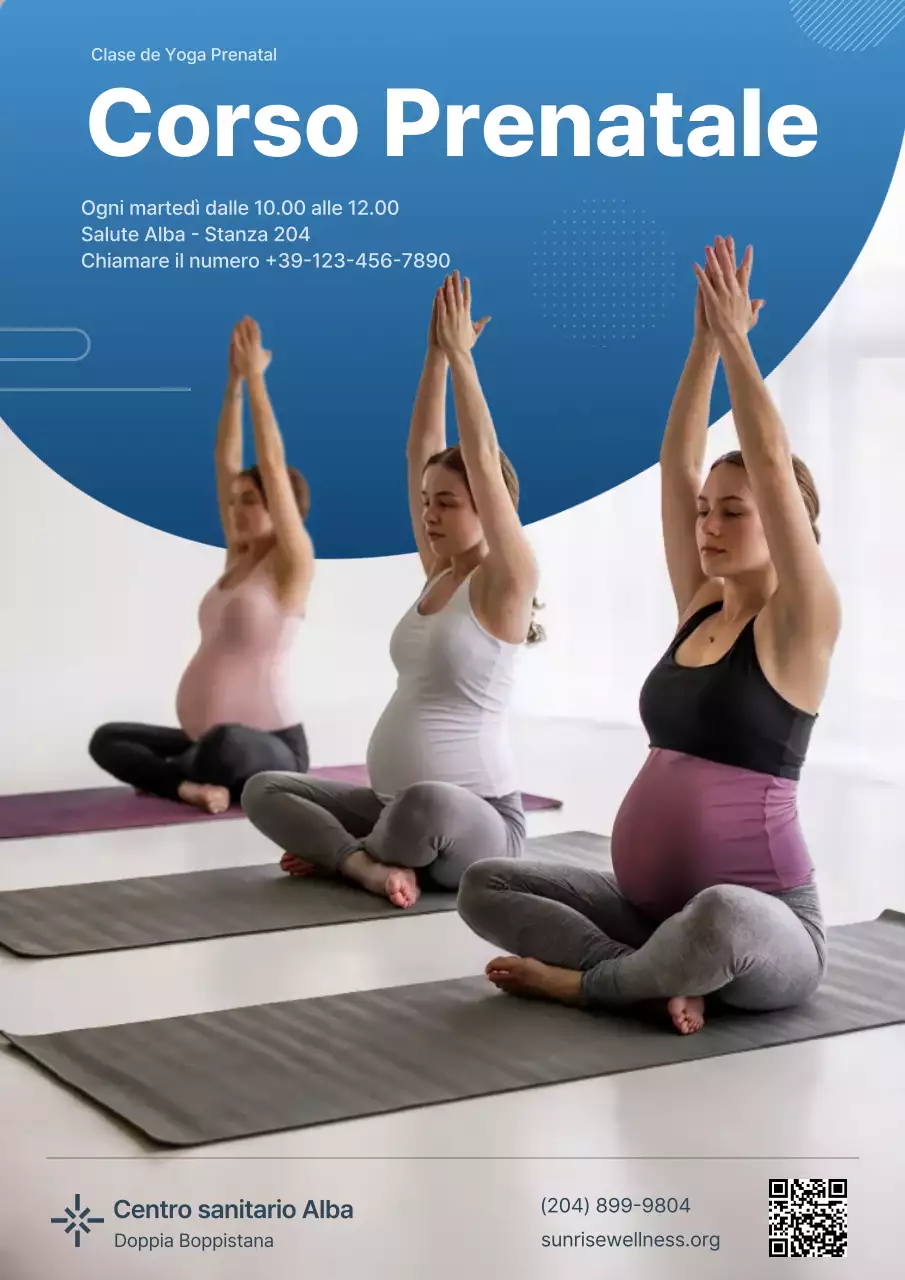 Ospedale medico per la promozione dello yoga moderno blu