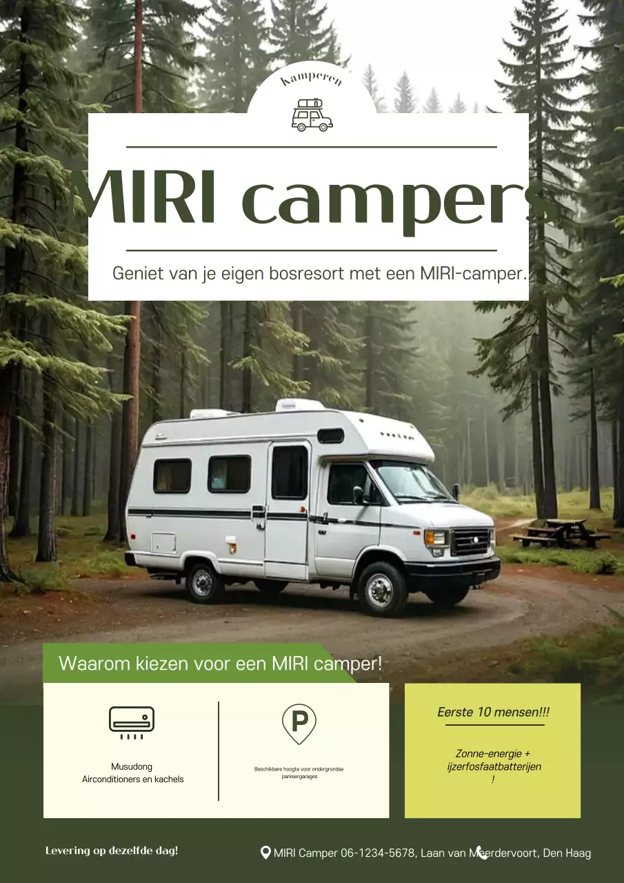Khaki Simple Camper Van Advertentie
