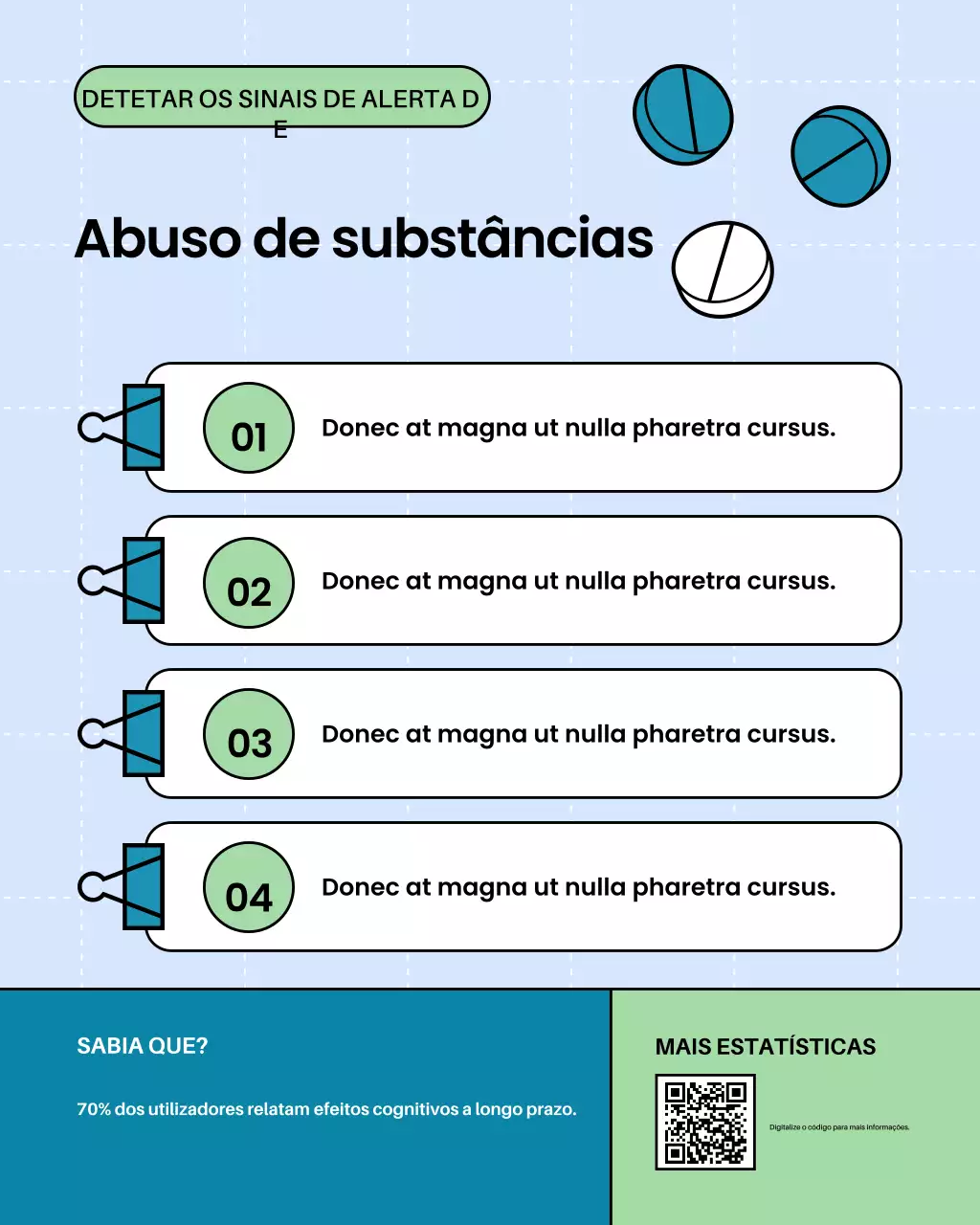 Guia de conscientização sobre substâncias modernas azuis - publicação no Instagram