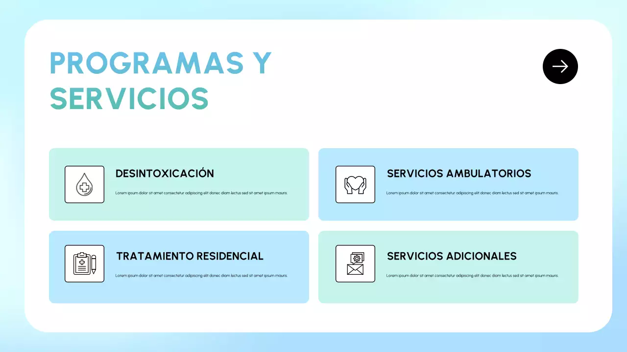 Presentación de recuperación mínima azul